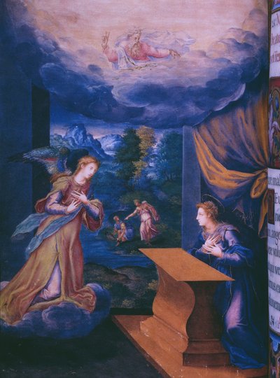 Annunciation (detail) by Julian and Leon, Andres de Fuente del Saz